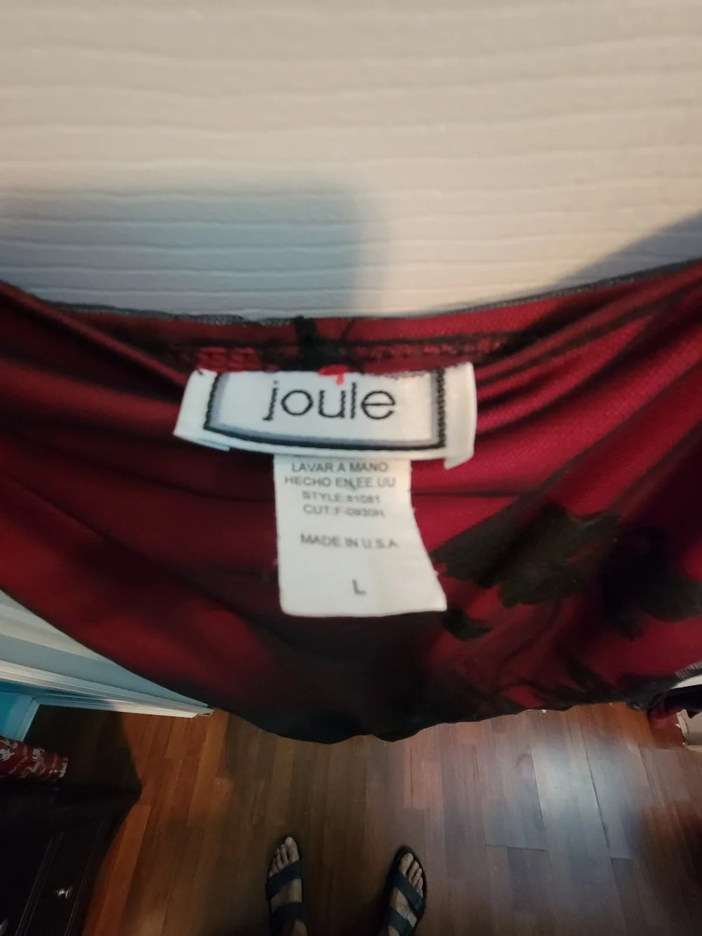 Joules Burgundy and Black Sheer Slip Dress